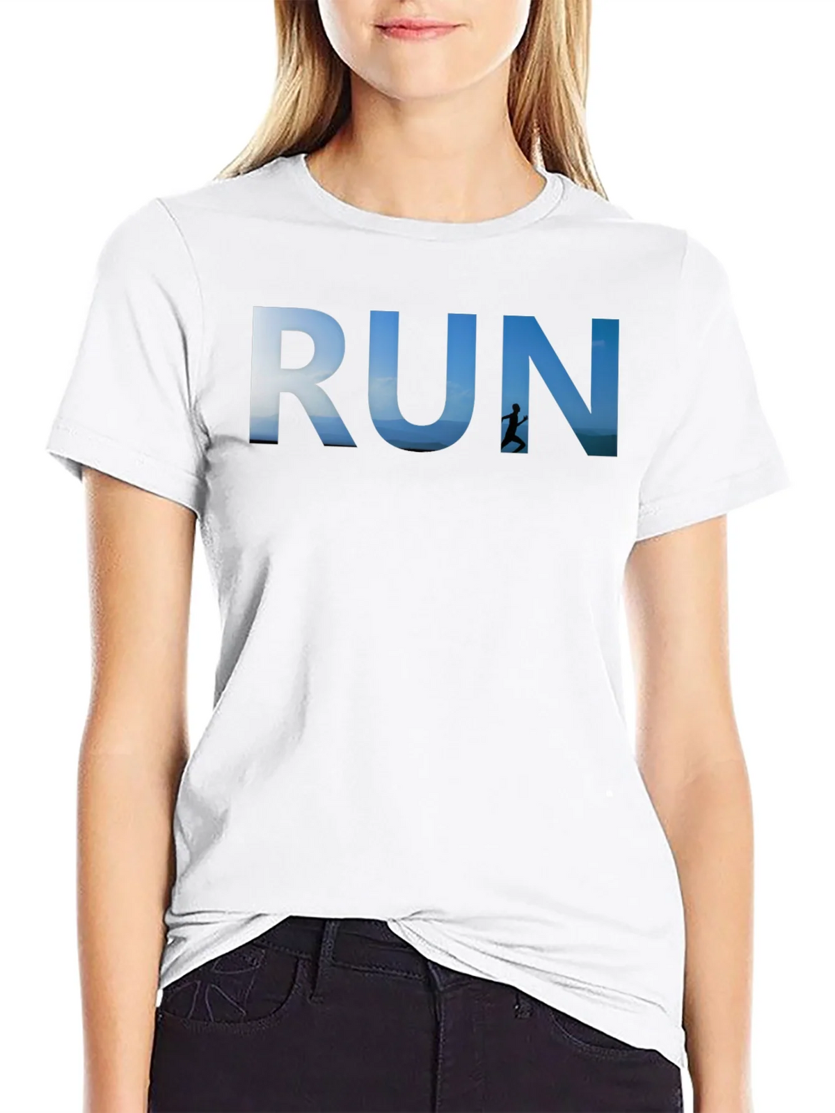 RUN Graphic Black T-Shirt for Active Lifestyle product image 8