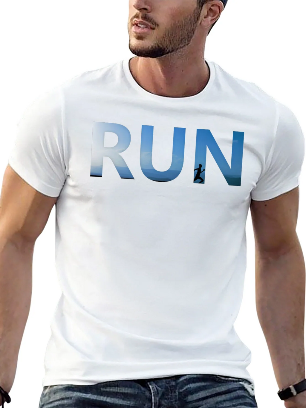 RUN Graphic Black T-Shirt for Active Lifestyle product image 12