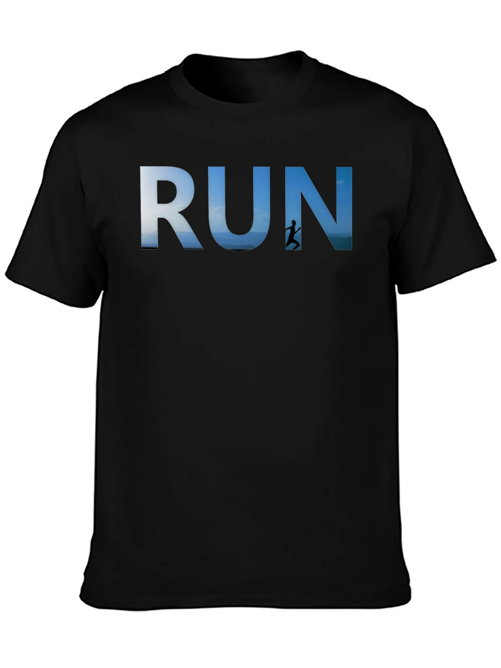 RUN Graphic Black T-Shirt for Active Lifestyle product image 3