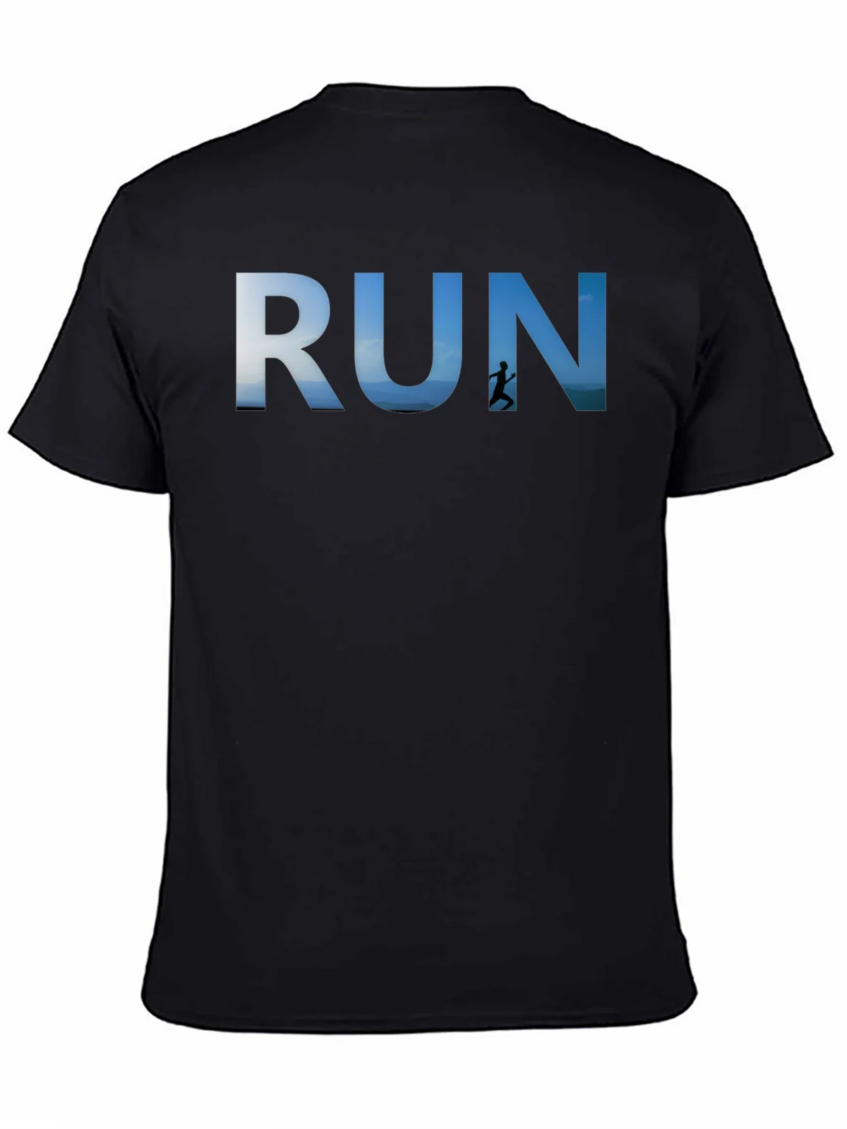 RUN Graphic Black T-Shirt for Active Lifestyle product image 4