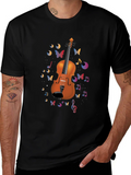 Violin Art Black T-Shirt - Musical Butterflies product image 1