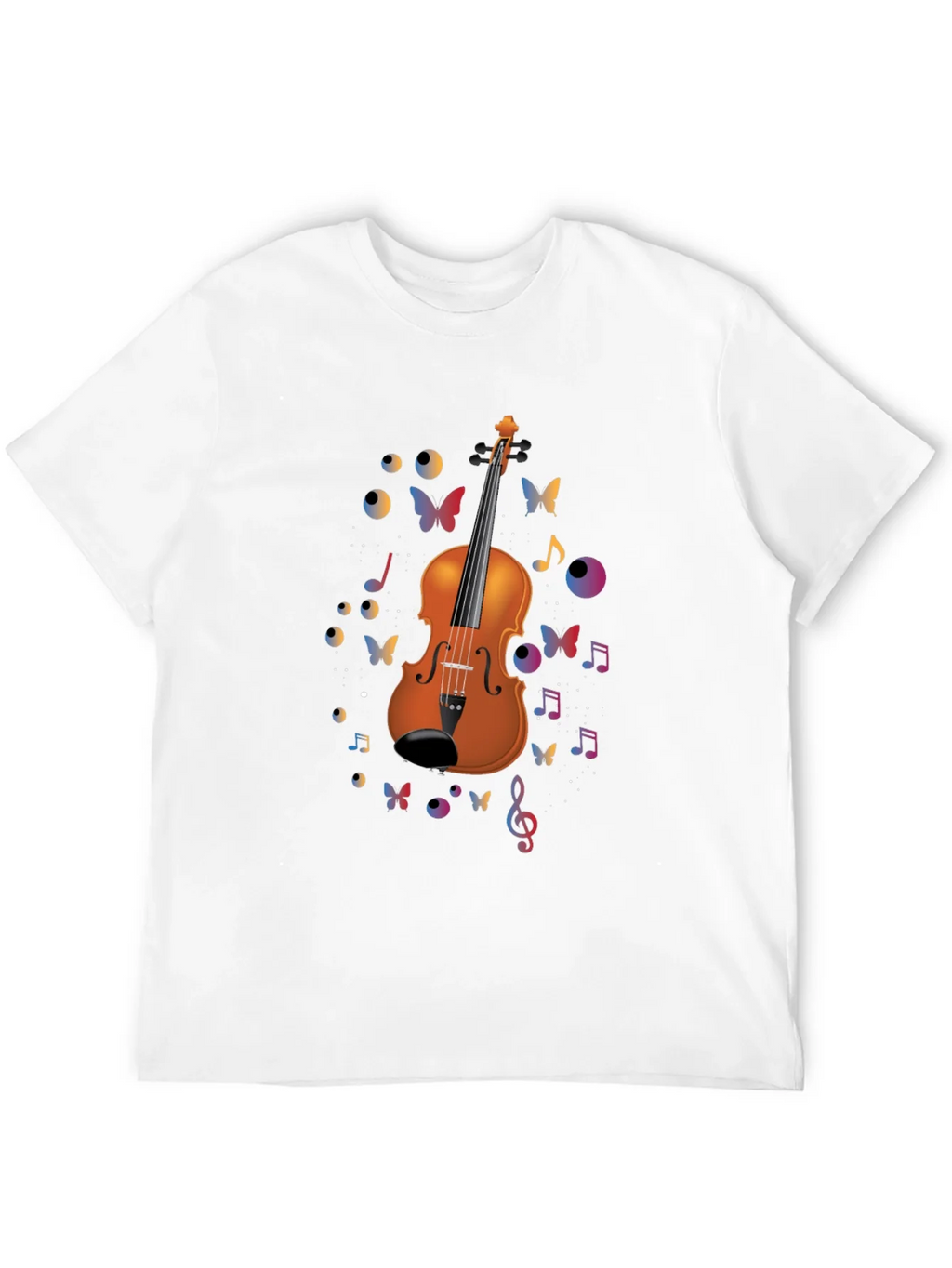Violin Art Black T-Shirt - Musical Butterflies product image 11