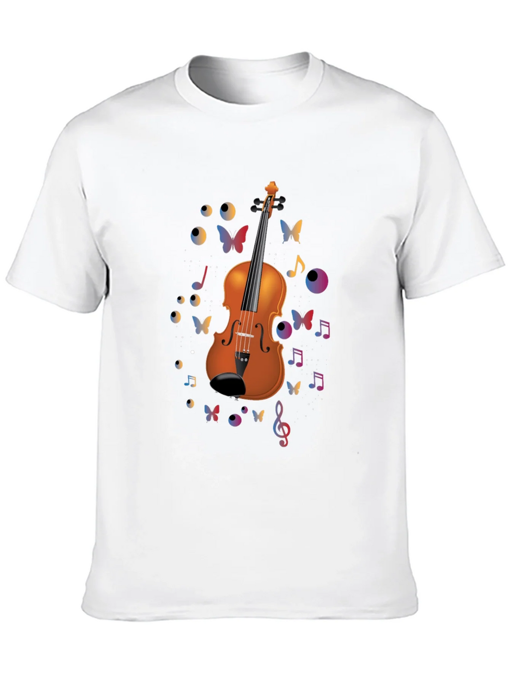 Violin Art Black T-Shirt - Musical Butterflies product image 9