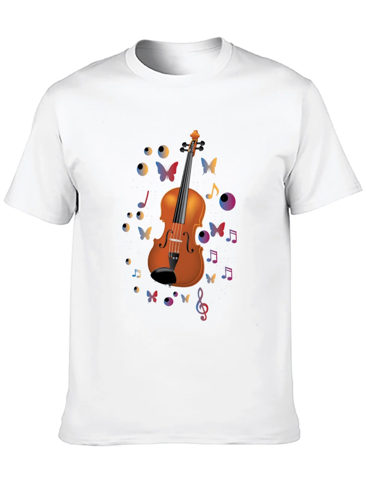Violin Art Black T-Shirt - Musical Butterflies product image 9