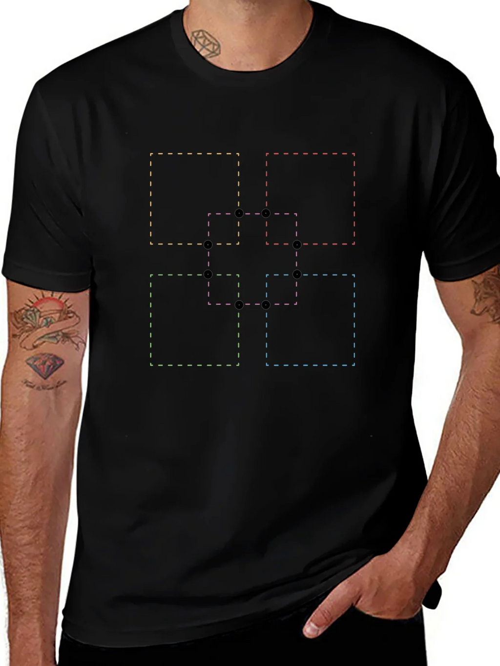 Abstract Geometric Squares Graphic T-Shirt product image 1