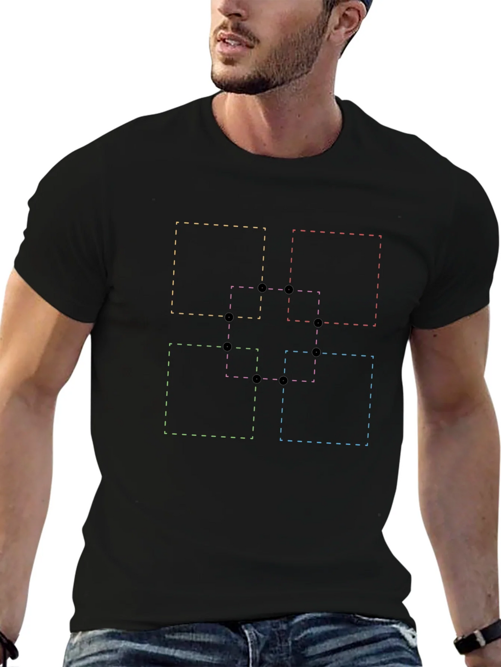 Abstract Geometric Squares Graphic T-Shirt product image 6