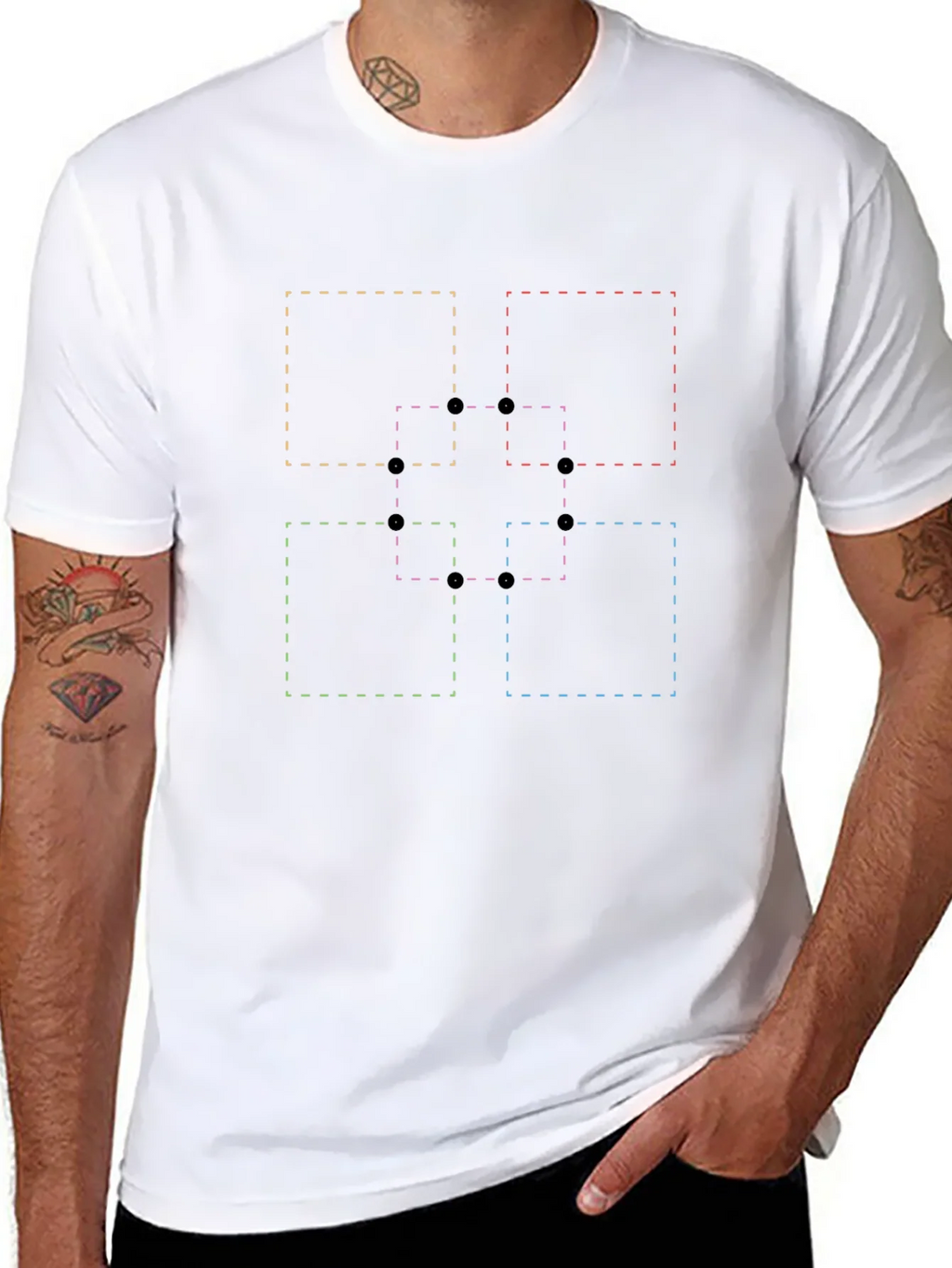 Abstract Geometric Squares Graphic T-Shirt product image 7