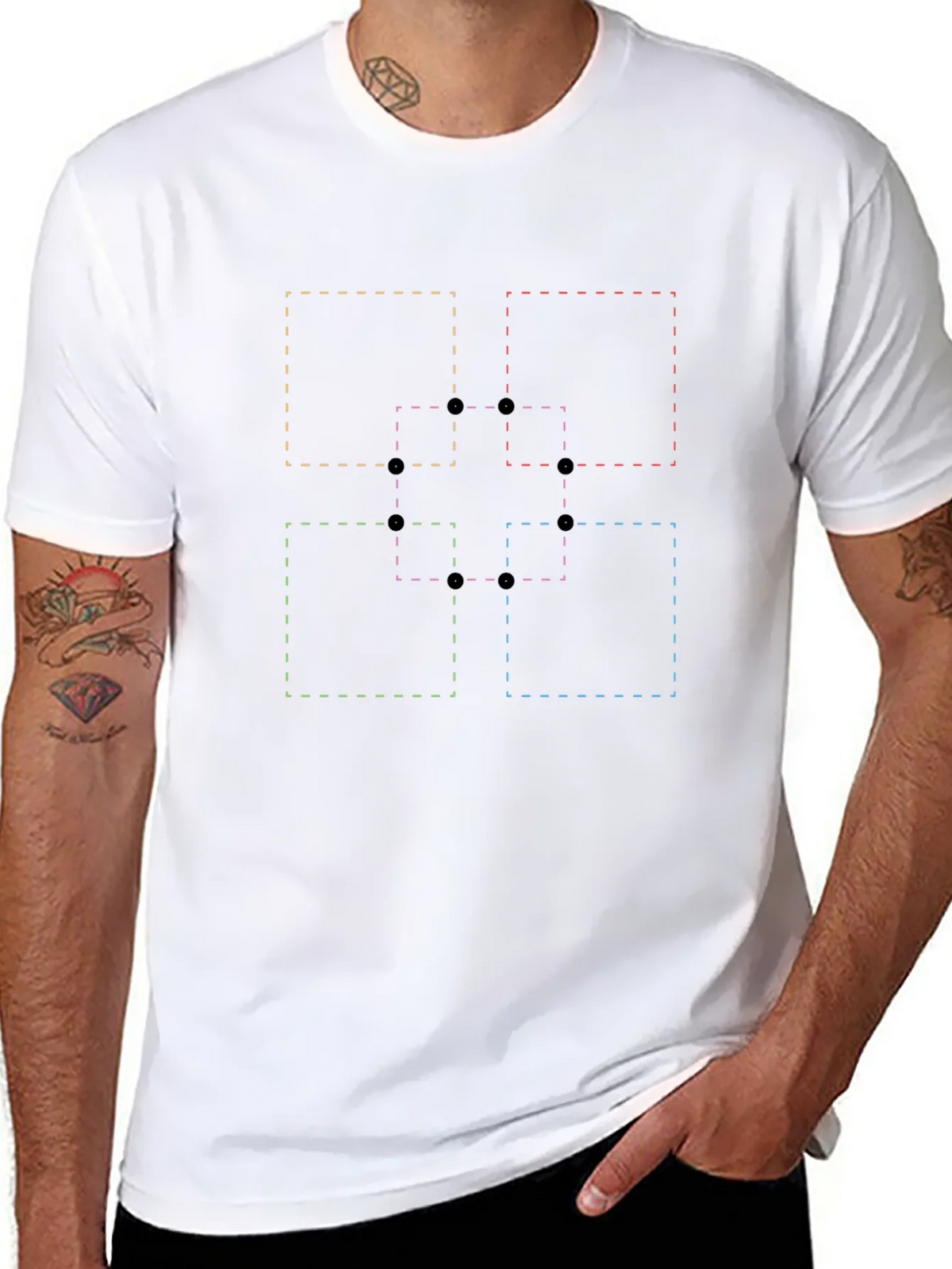 Abstract Geometric Squares Graphic T-Shirt product image 7