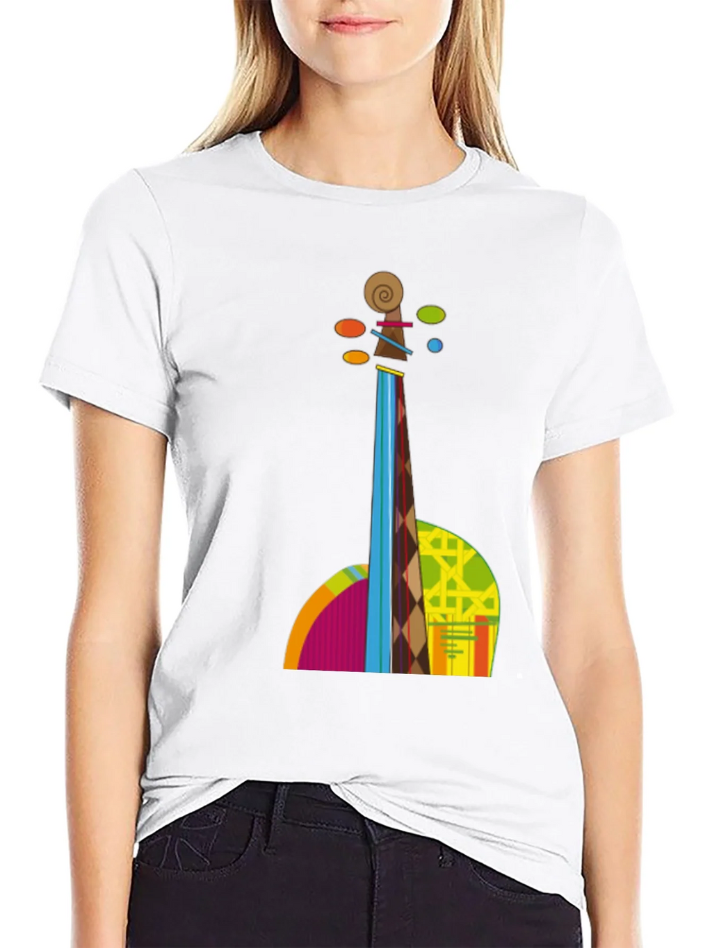 Abstract Violin Graphic Tee - Black T-Shirt product image 8