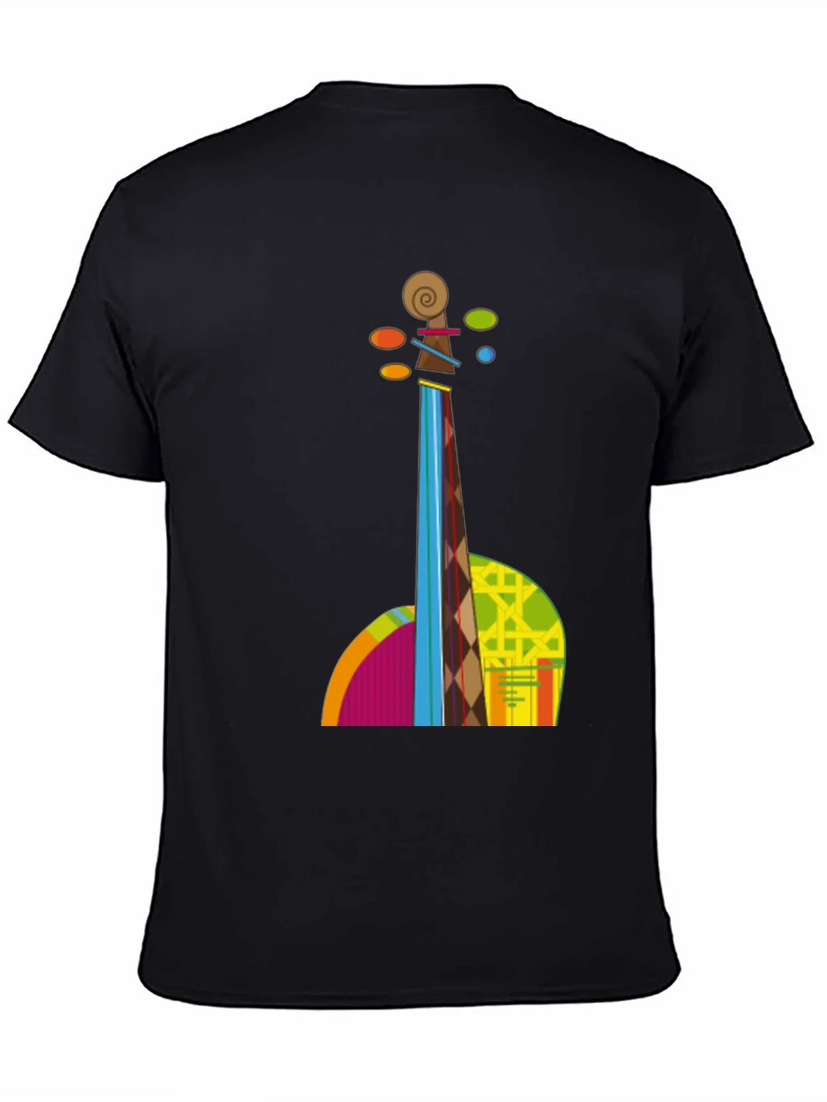 Abstract Violin Graphic Tee - Black T-Shirt product image 4