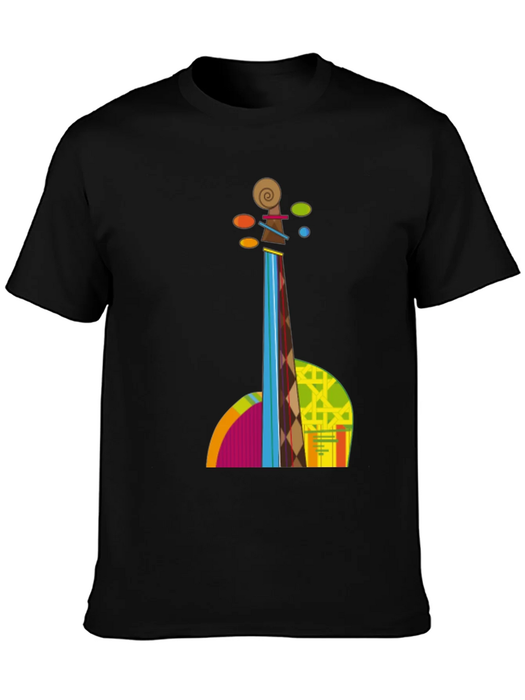 Abstract Violin Graphic Tee - Black T-Shirt product image 3