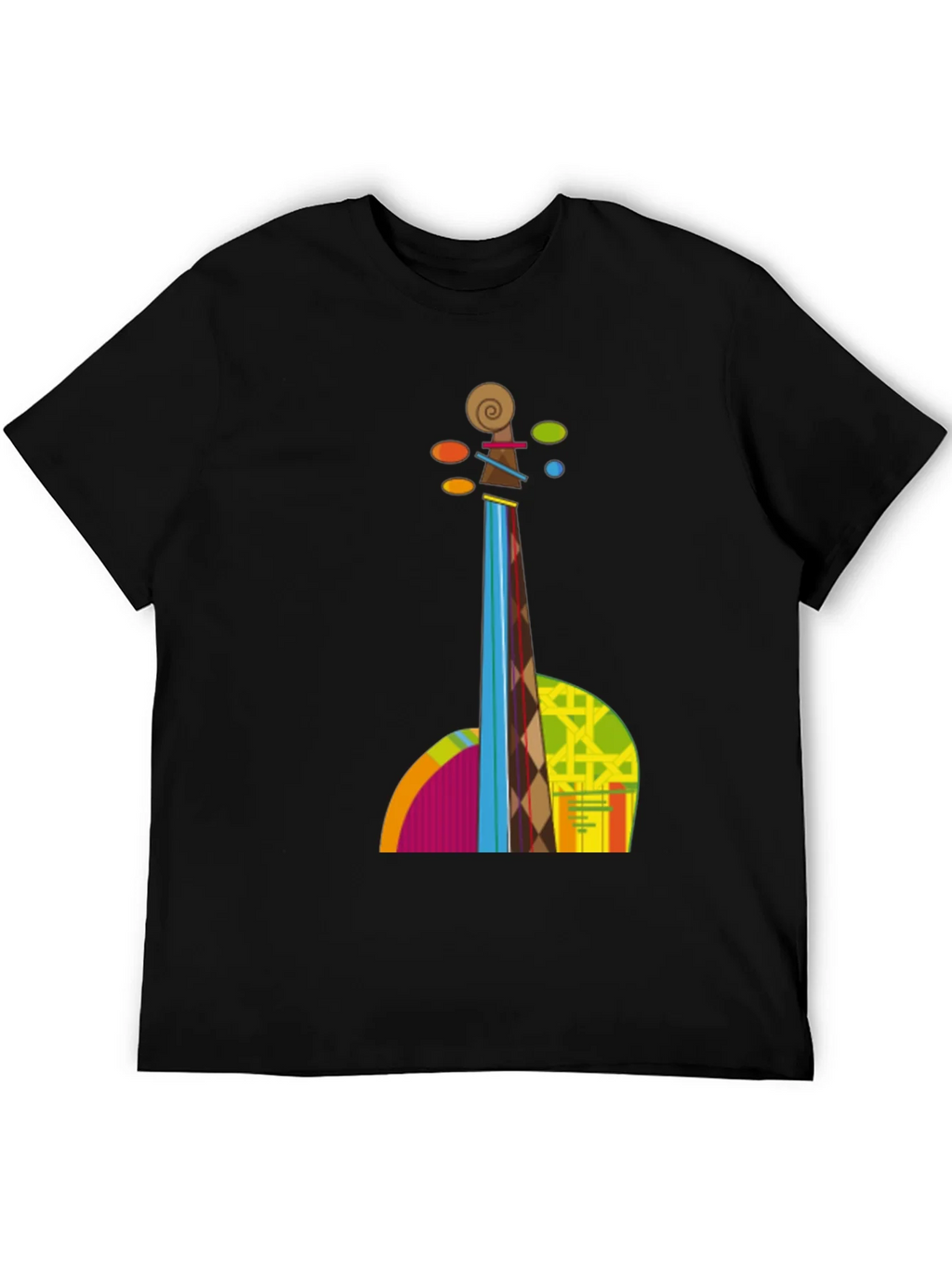 Abstract Violin Graphic Tee - Black T-Shirt product image 5