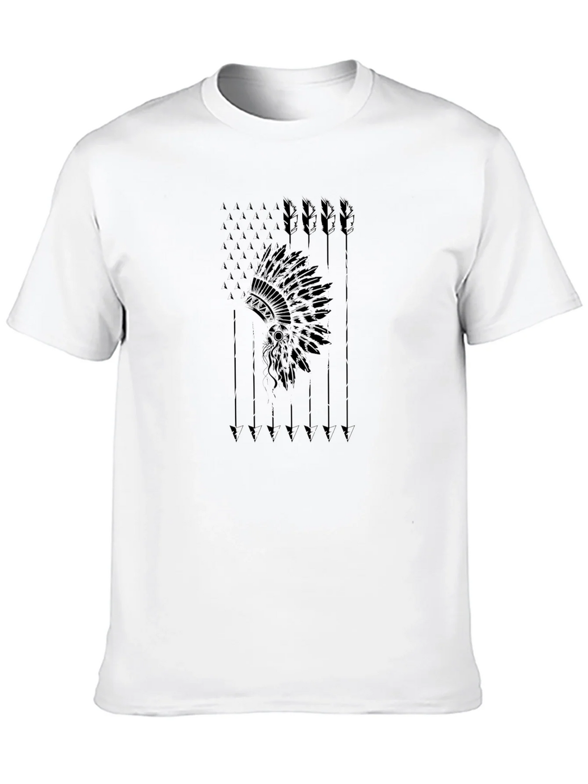 Native American Headdress Arrow Black T-Shirt product image 5