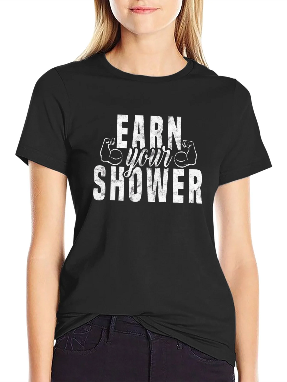 Earn Your Shower Graphic Tee - Gym Workout Shirt product image 2