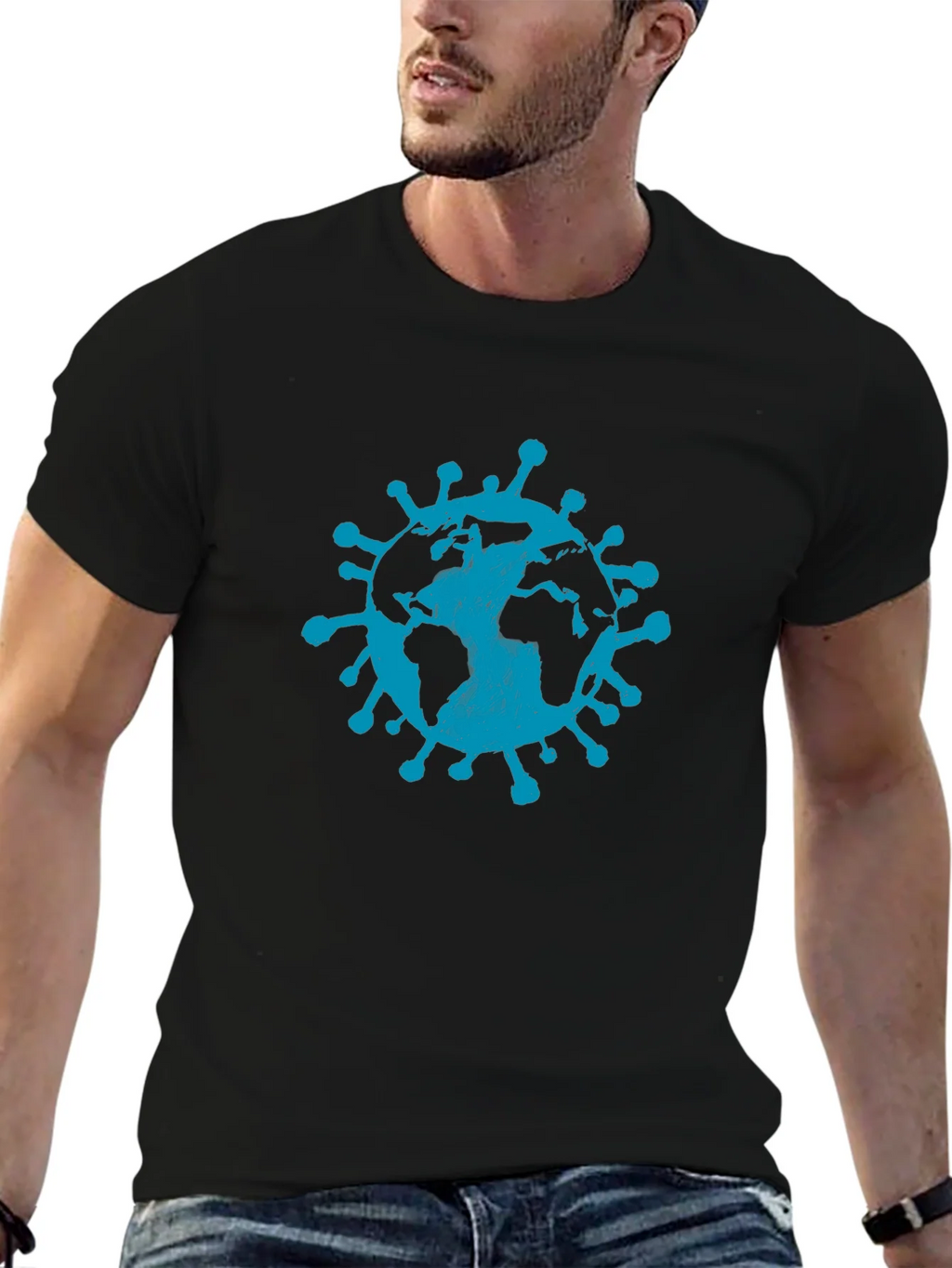 Earth Virus Graphic Tee - Black Short Sleeve product image 3