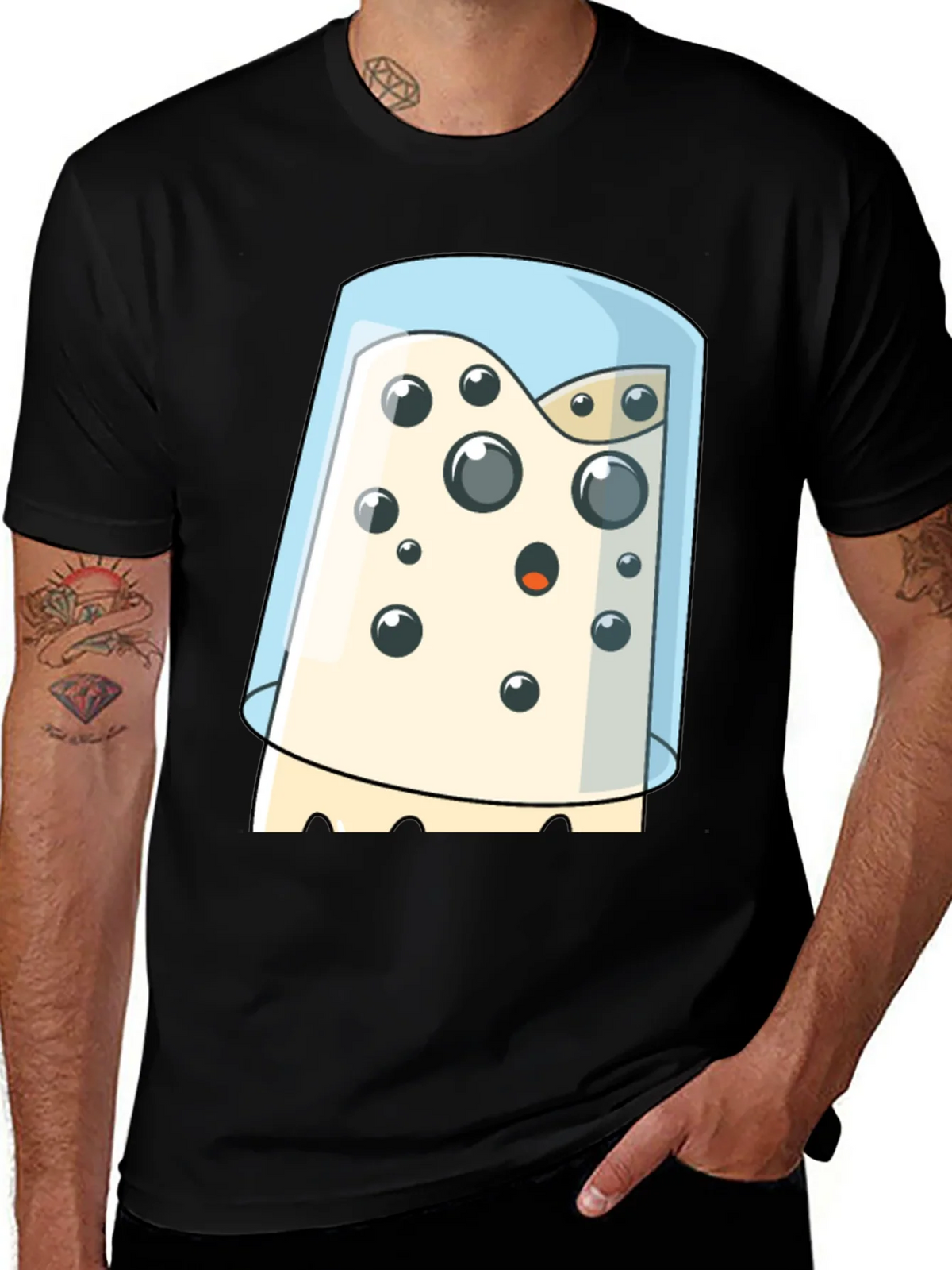 Cartoon Cheese Under Glass Graphic T-Shirt product image 1