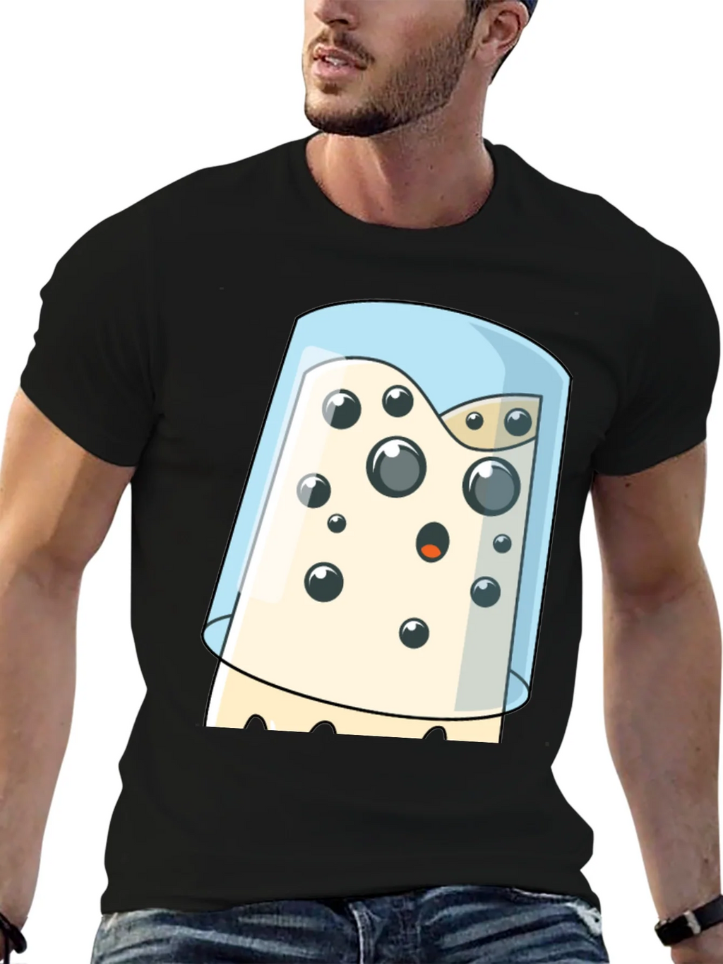 Cartoon Cheese Under Glass Graphic T-Shirt product image 6