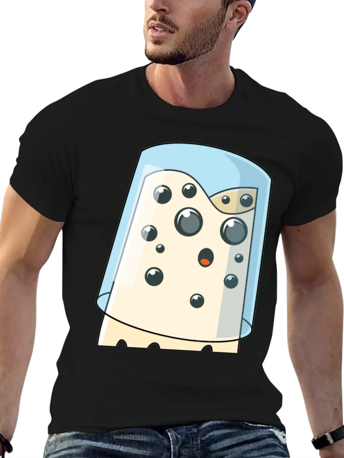 Cartoon Cheese Under Glass Graphic T-Shirt product image 6