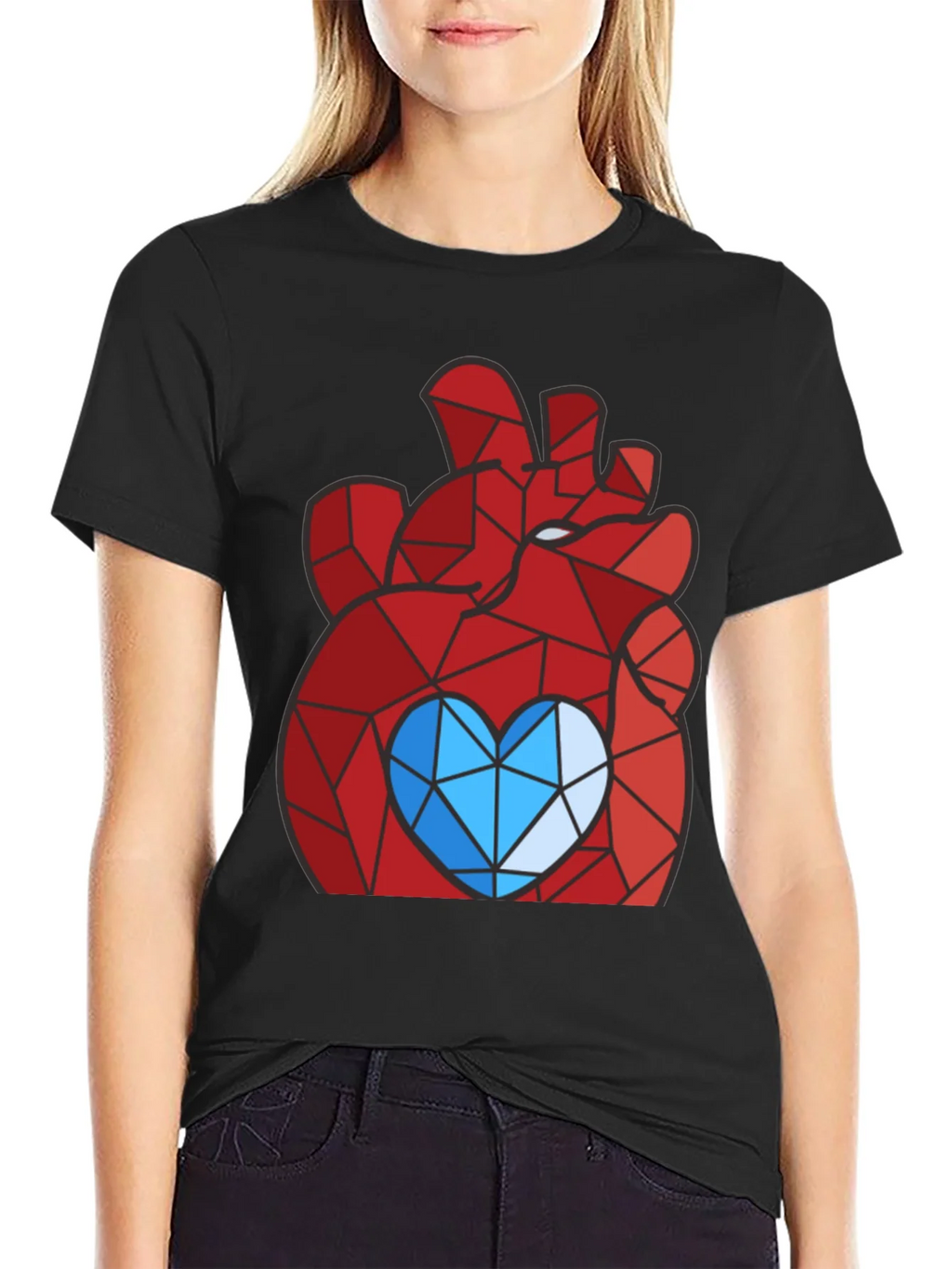 Geometric Heart Graphic Tee - Modern Style product image 2