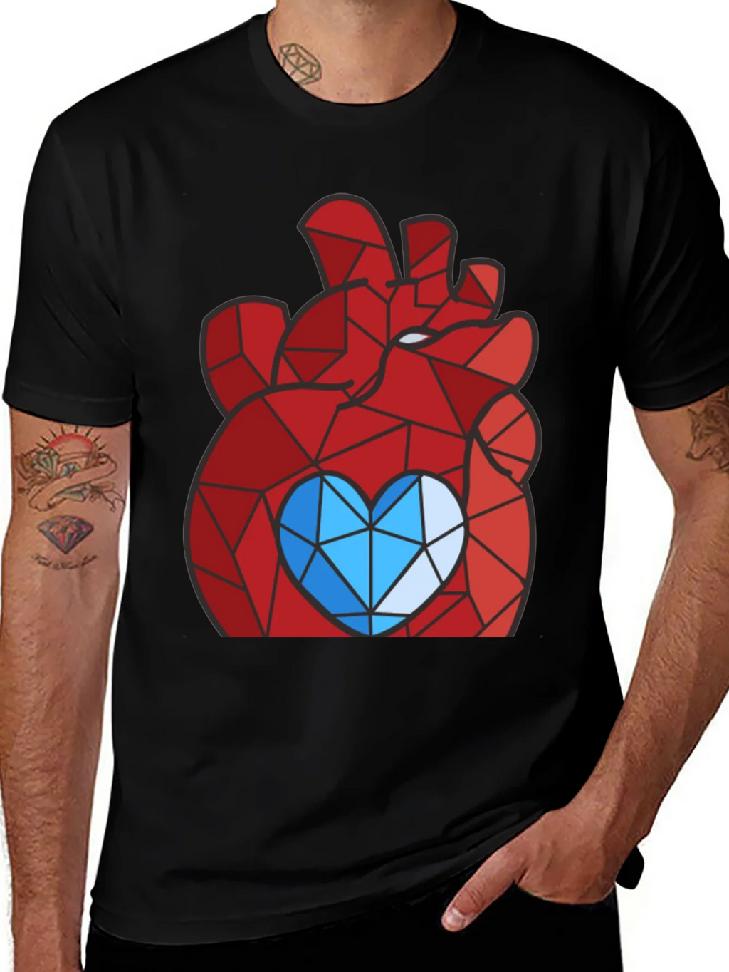 Geometric Heart Graphic Tee - Modern Style product image 1