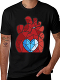 Geometric Heart Graphic Tee - Modern Style product image 1