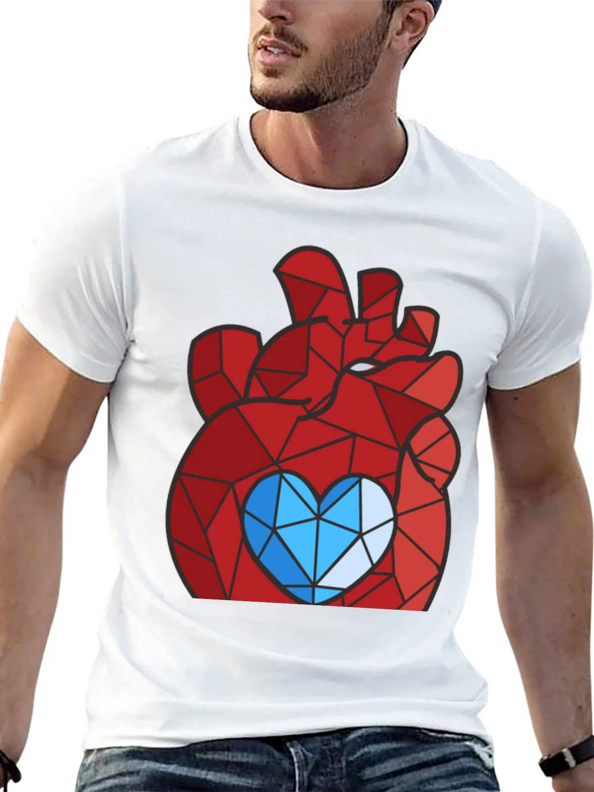 Geometric Heart Graphic Tee - Modern Style product image 10