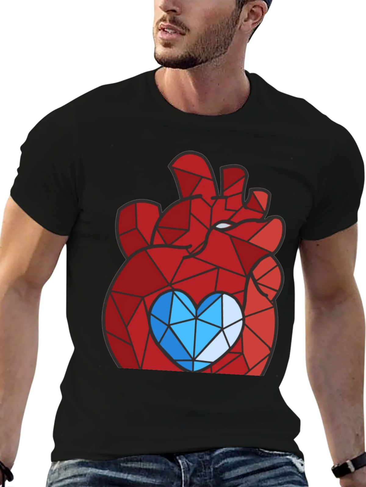 Geometric Heart Graphic Tee - Modern Style product image 5