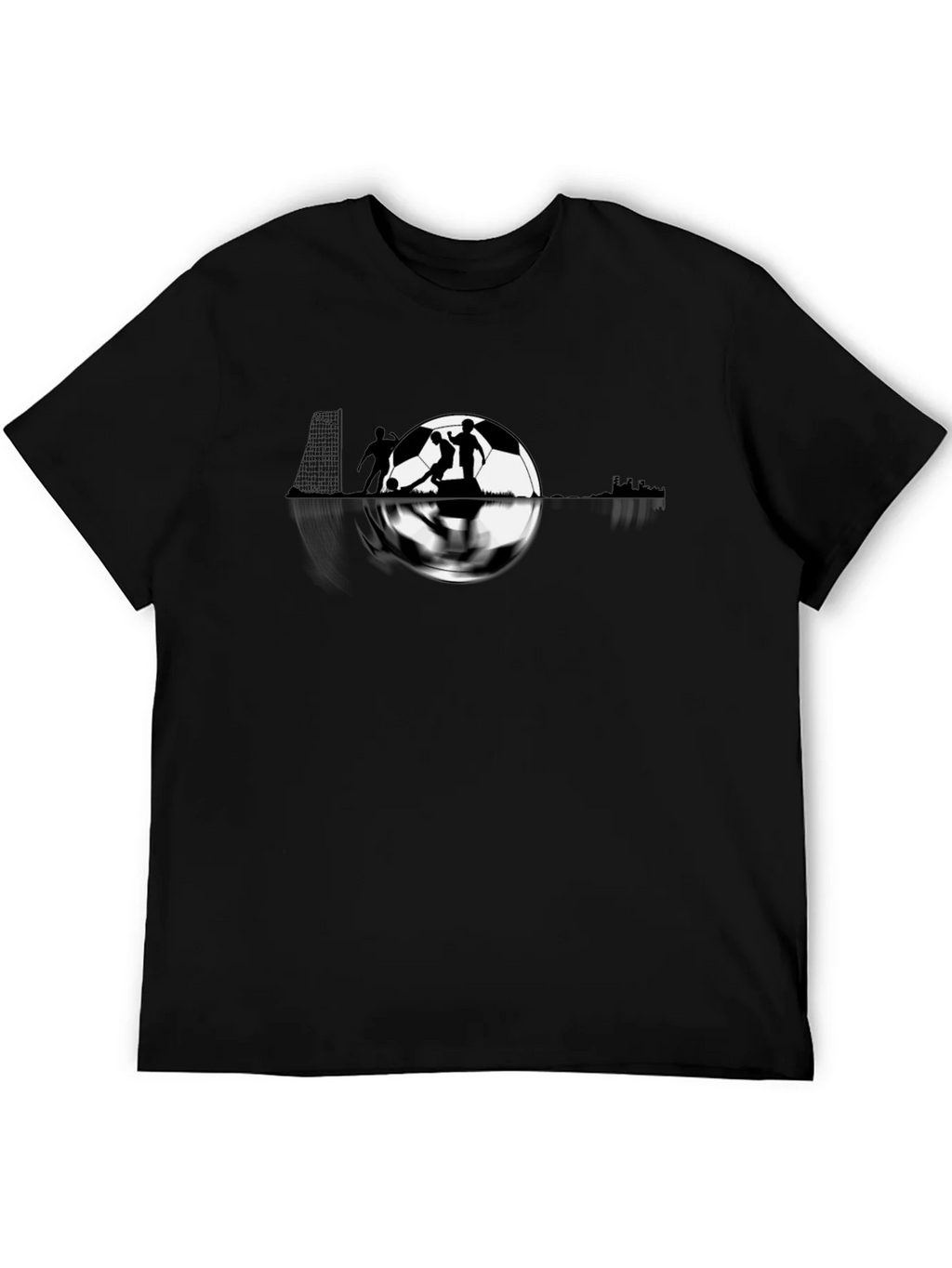 Soccer Graphic Tee - Black Cotton T-Shirt product image 2