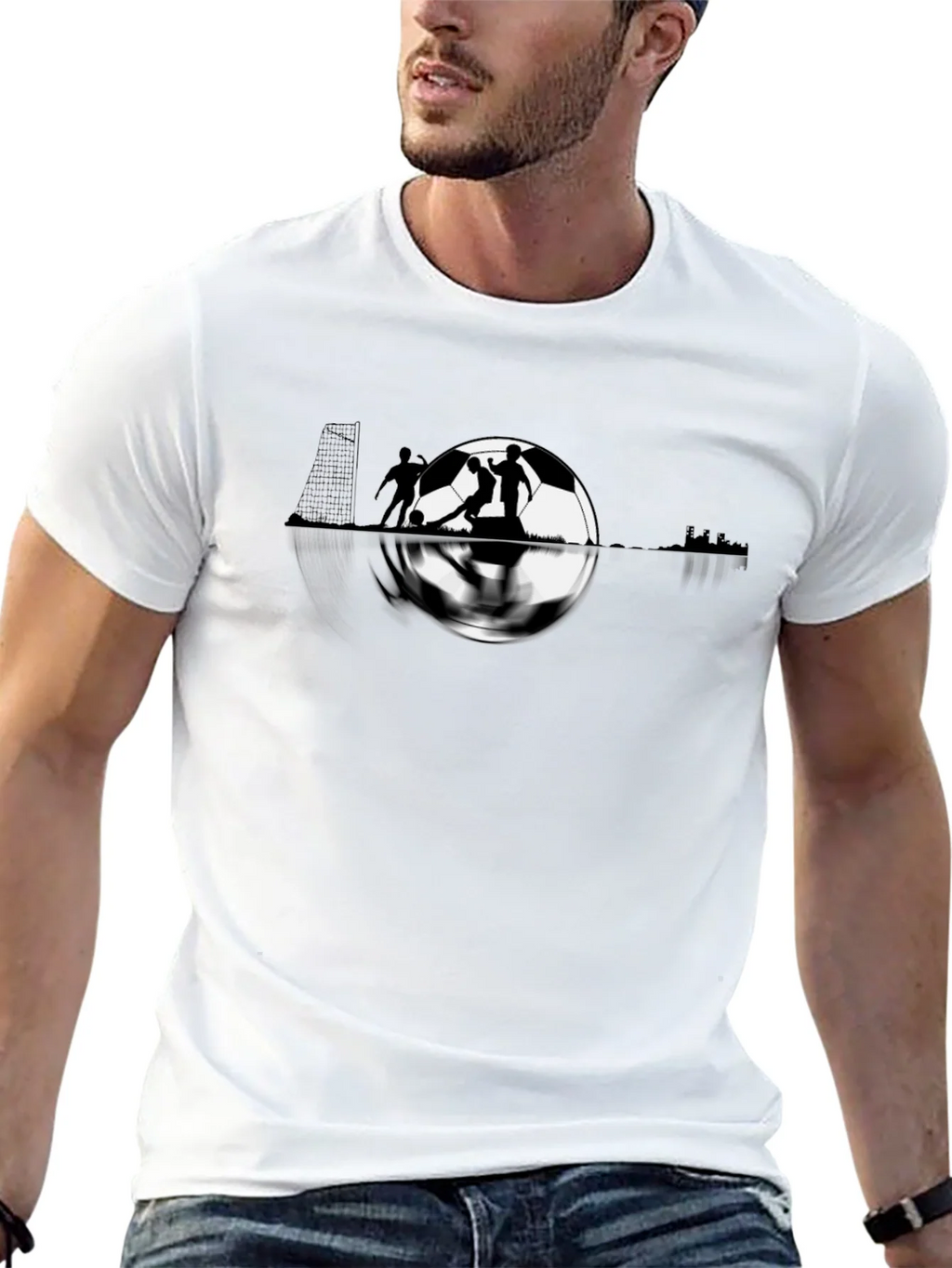 Soccer Graphic Tee - Black Cotton T-Shirt product image 7