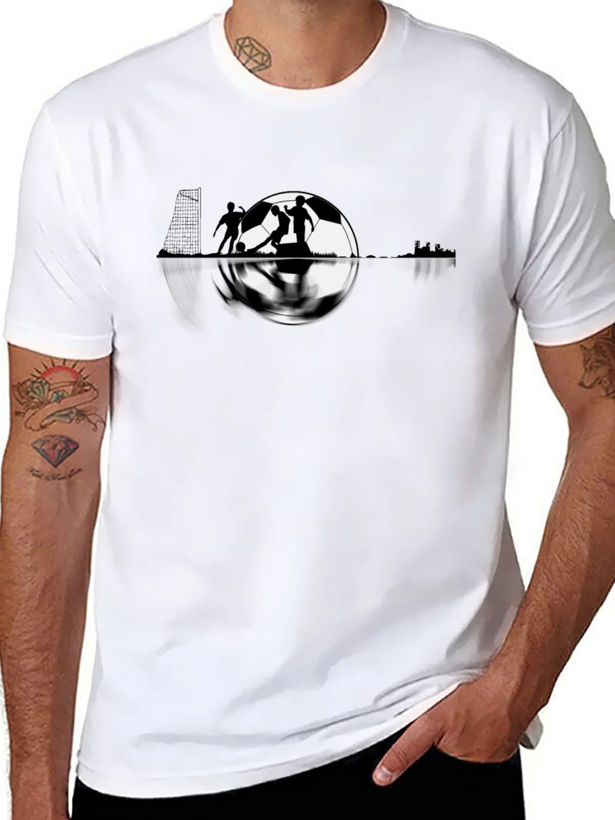 Soccer Graphic Tee - Black Cotton T-Shirt product image 3
