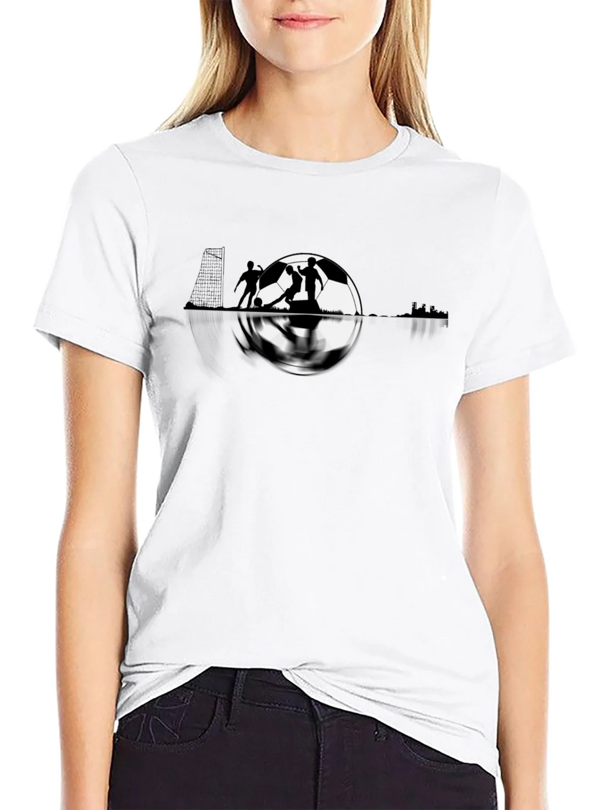 Soccer Graphic Tee - Black Cotton T-Shirt product image 4