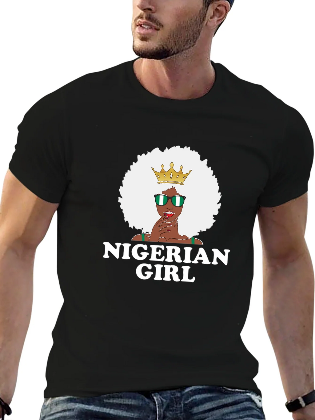 Nigerian Girl T-Shirt - Black Cotton Tee product image 3