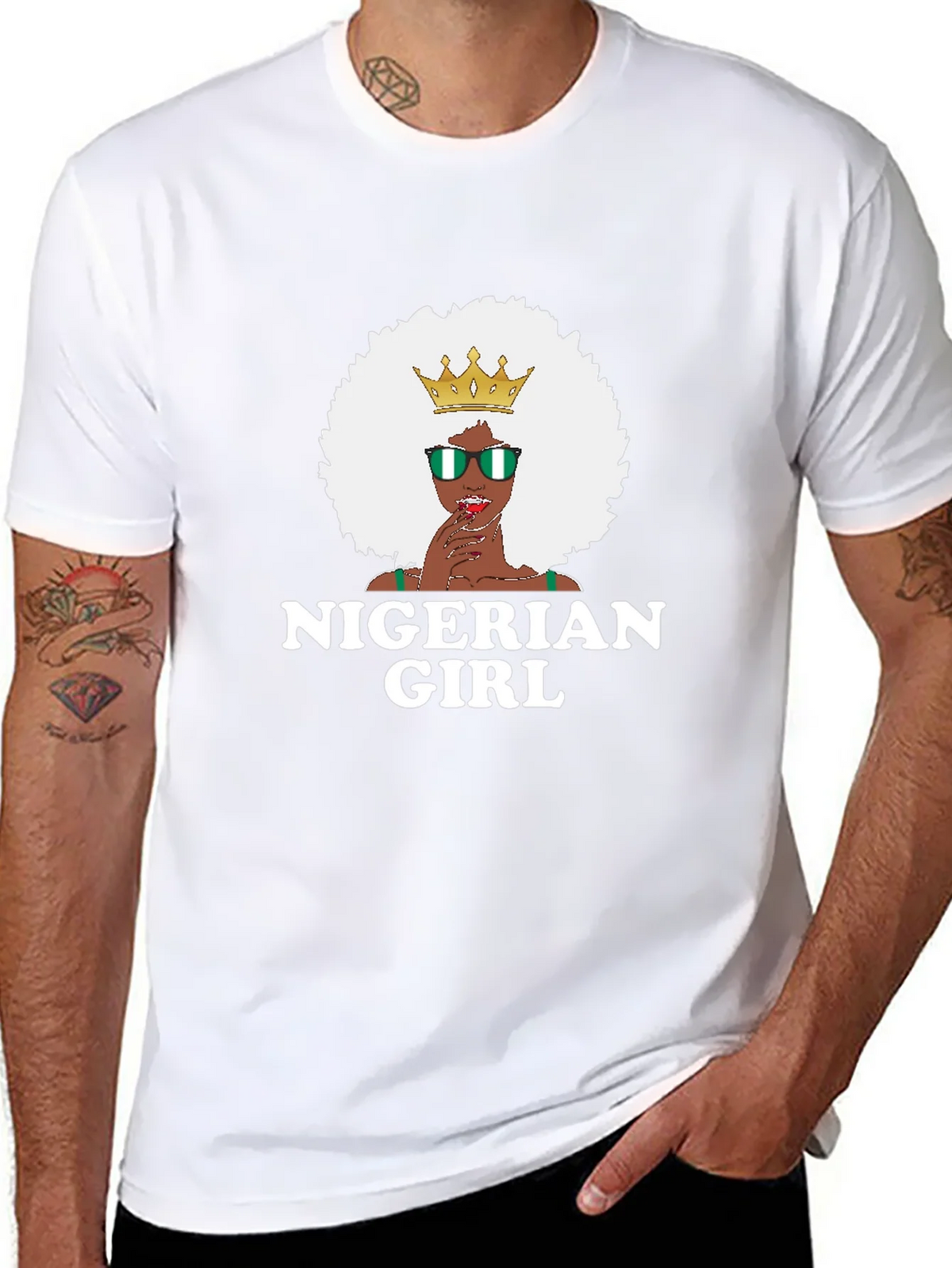 Nigerian Girl T-Shirt - Black Cotton Tee product image 4