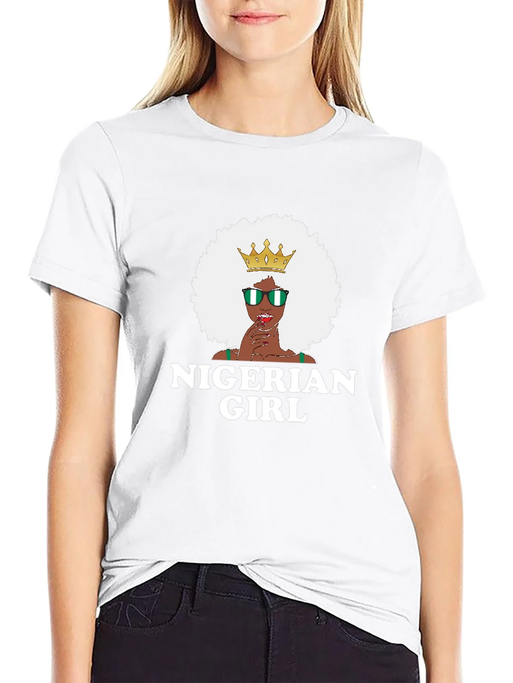 Nigerian Girl T-Shirt - Black Cotton Tee product image 5