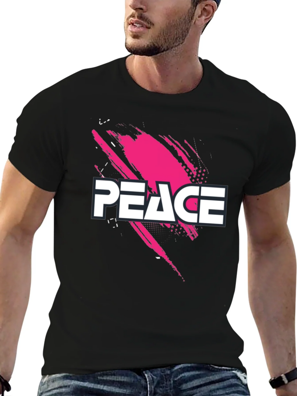 Peace Graphic Black T-Shirt product image 3