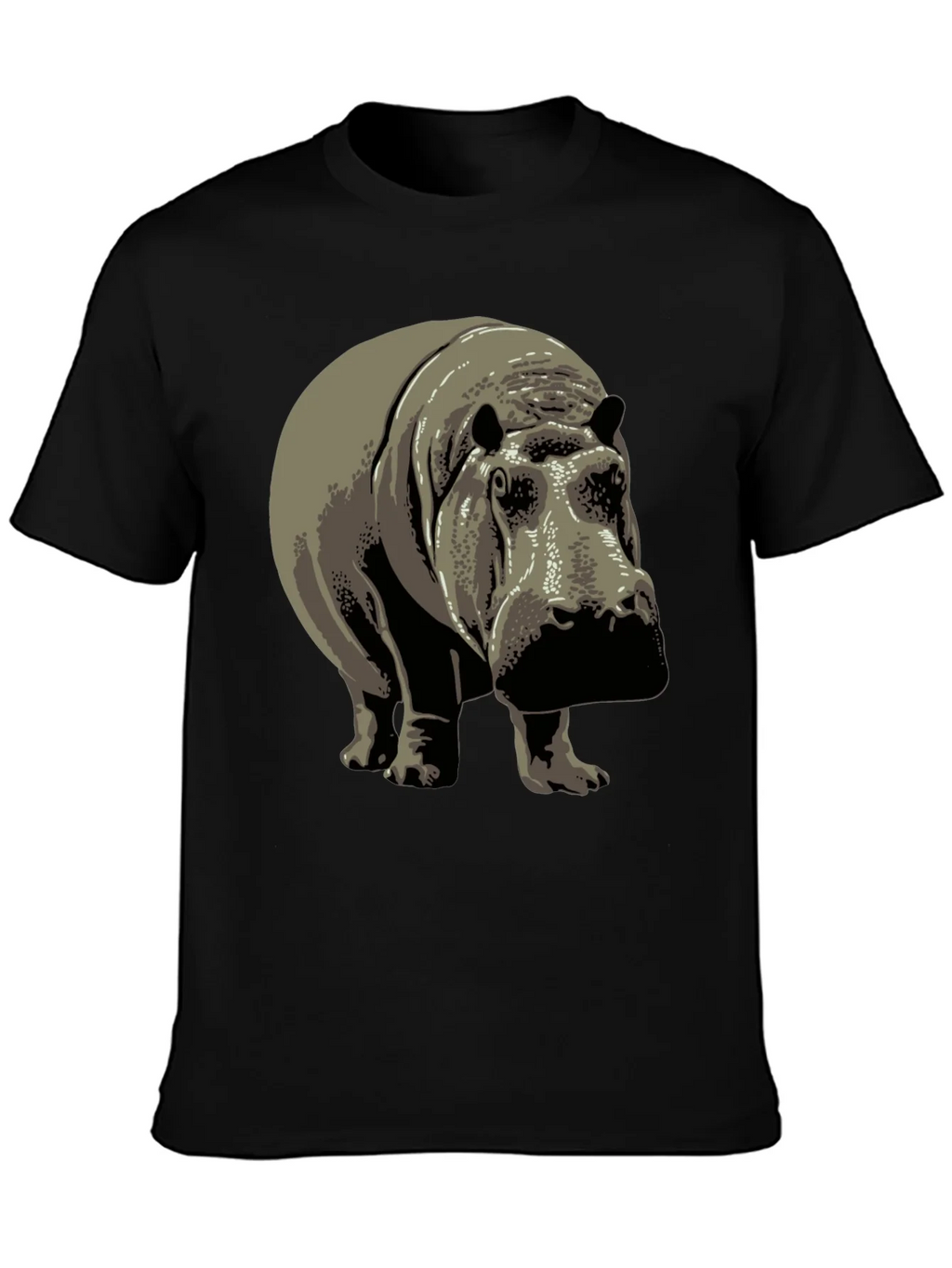 Hippo Graphic Tee - Black Cotton T-Shirt product image 1