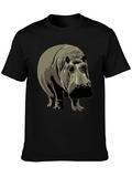 Hippo Graphic Tee - Black Cotton T-Shirt product image 1