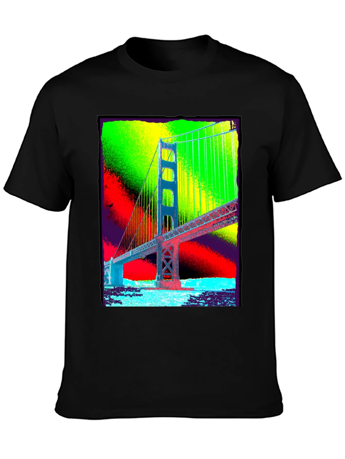 Golden Gate Bridge Graphic Tee - Vibrant Pop Art Design product image 2