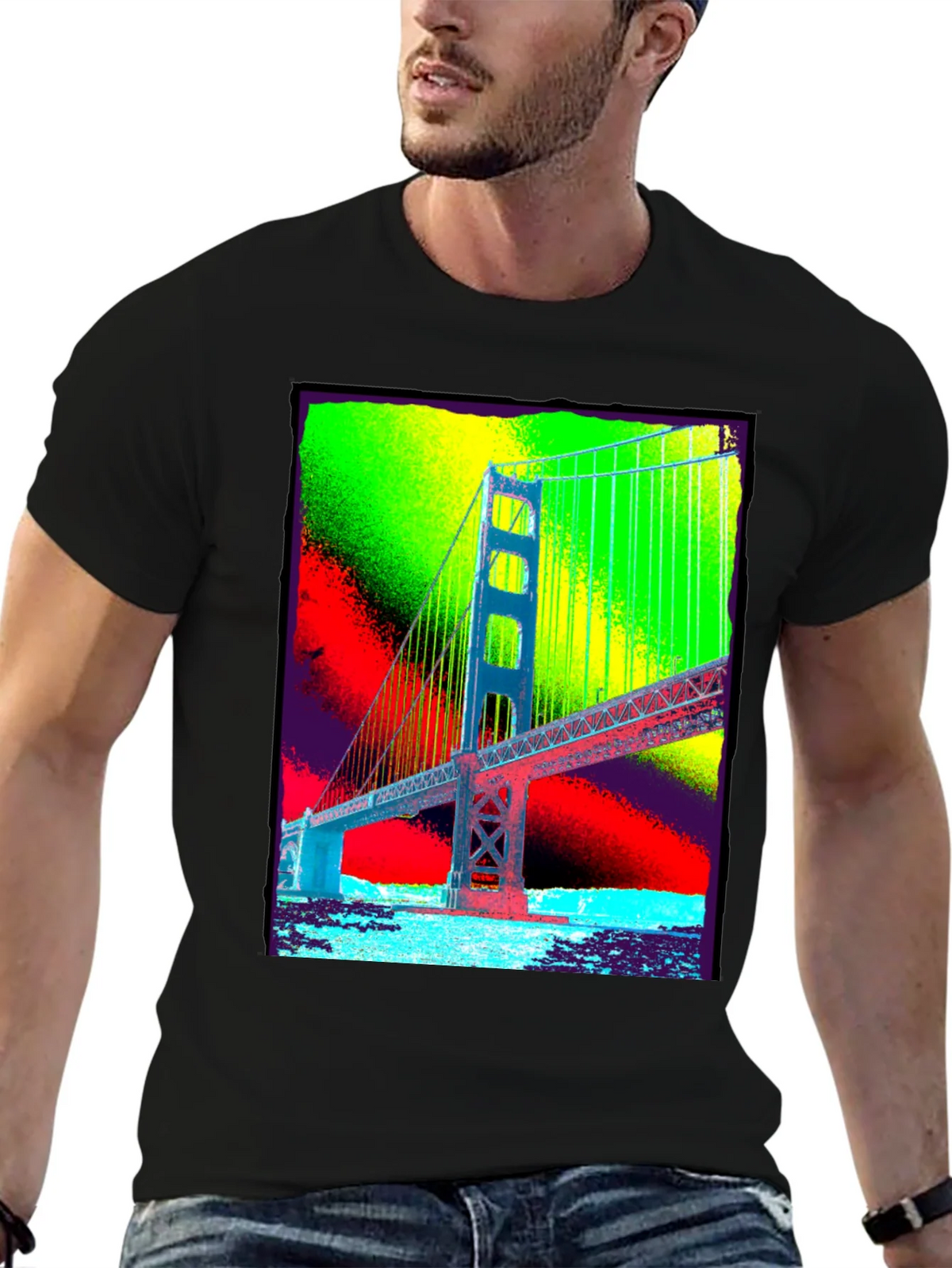 Golden Gate Bridge Graphic Tee - Vibrant Pop Art Design product image 4