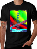 Golden Gate Bridge Graphic Tee - Vibrant Pop Art Design product image 1