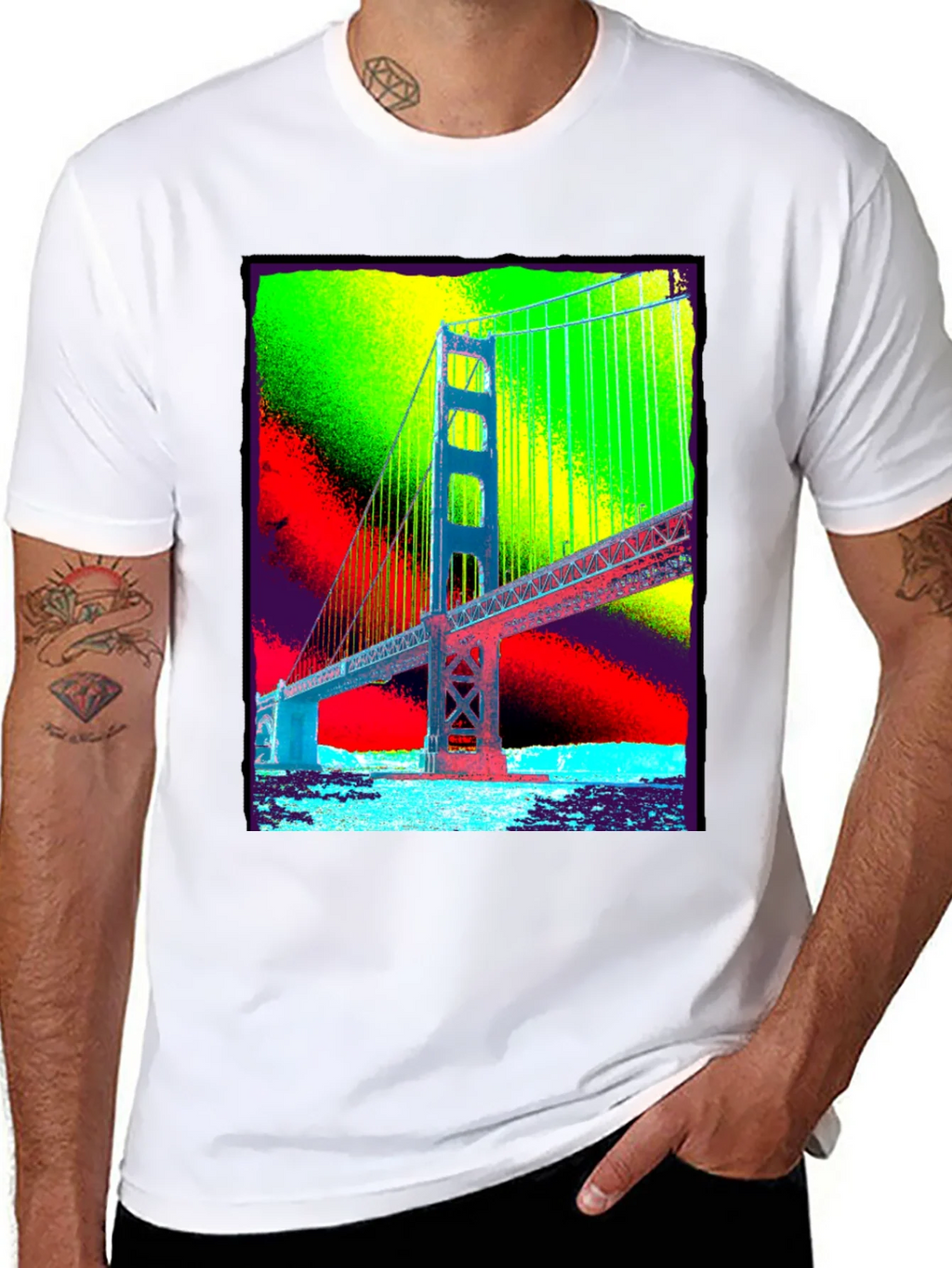 Golden Gate Bridge Graphic Tee - Vibrant Pop Art Design product image 5