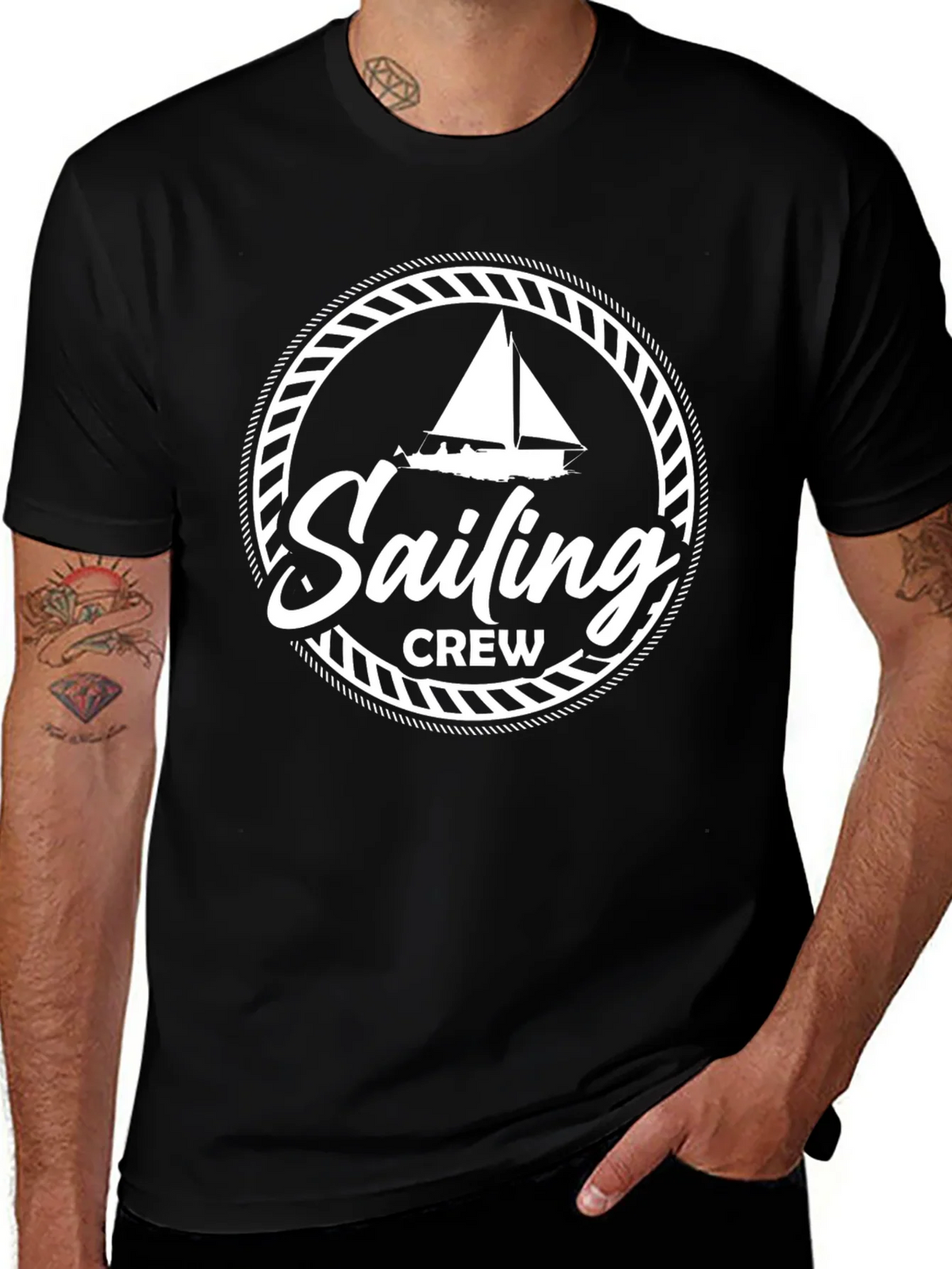 Sailing Crew Graphic Black T-Shirt product image 1