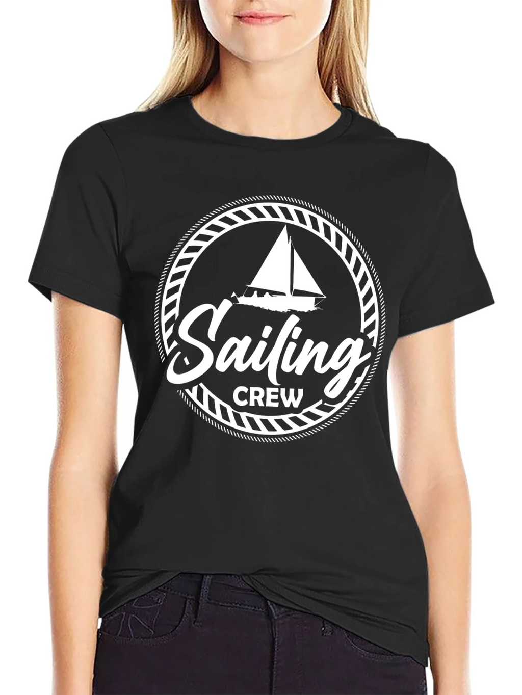 Sailing Crew Graphic Black T-Shirt product image 2