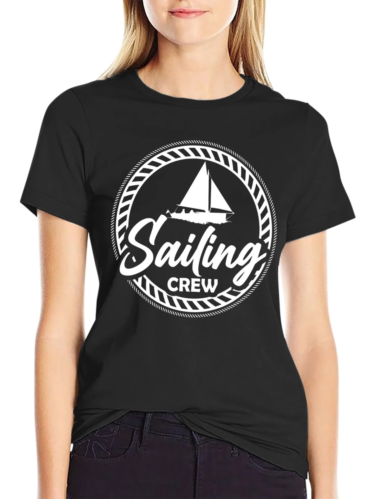 Sailing Crew Graphic Black T-Shirt product image 2