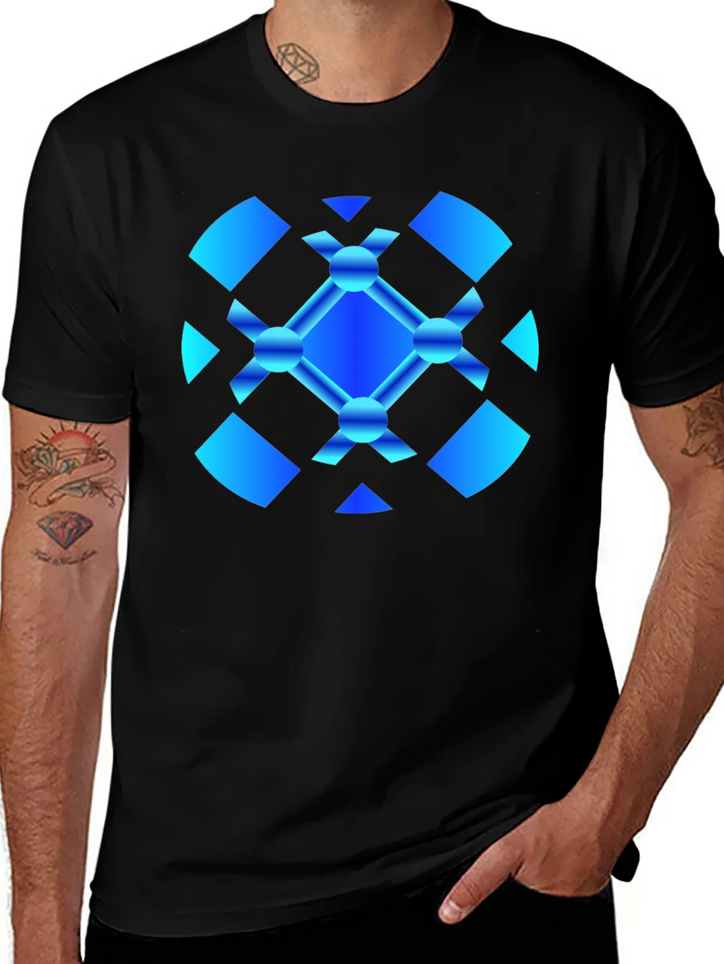 Abstract Graphic Tee - Modern Blue Design product image 1