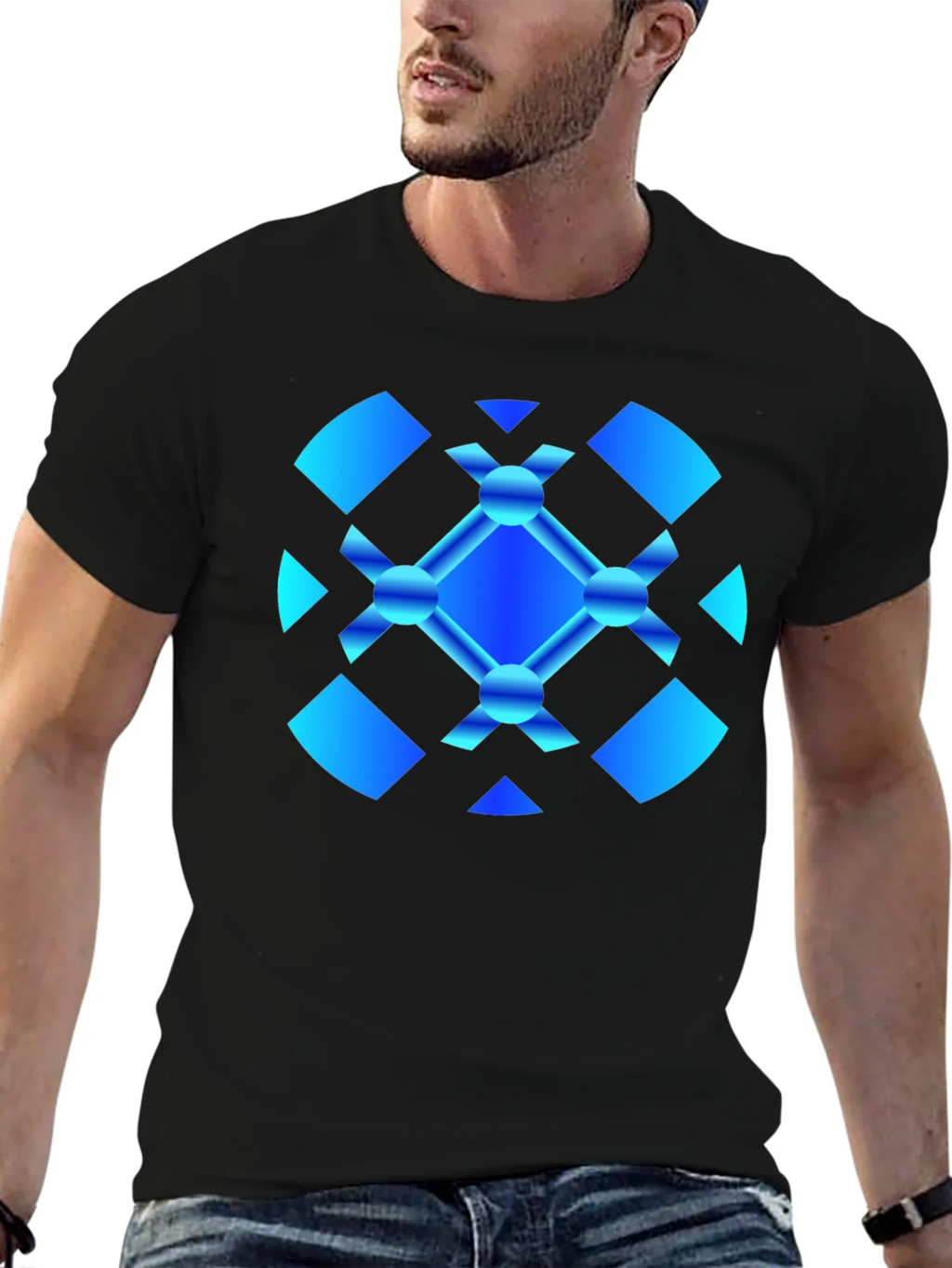Abstract Graphic Tee - Modern Blue Design product image 6
