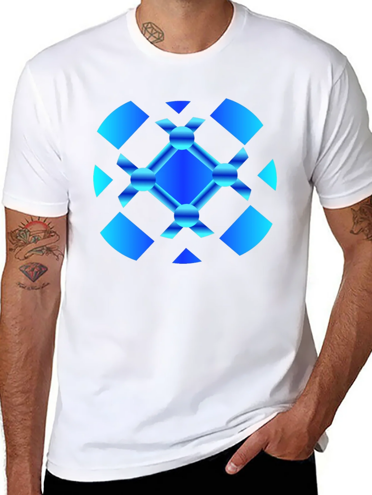Abstract Graphic Tee - Modern Blue Design product image 7