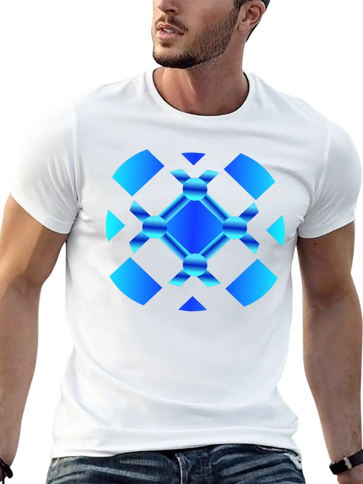 Abstract Graphic Tee - Modern Blue Design product image 12