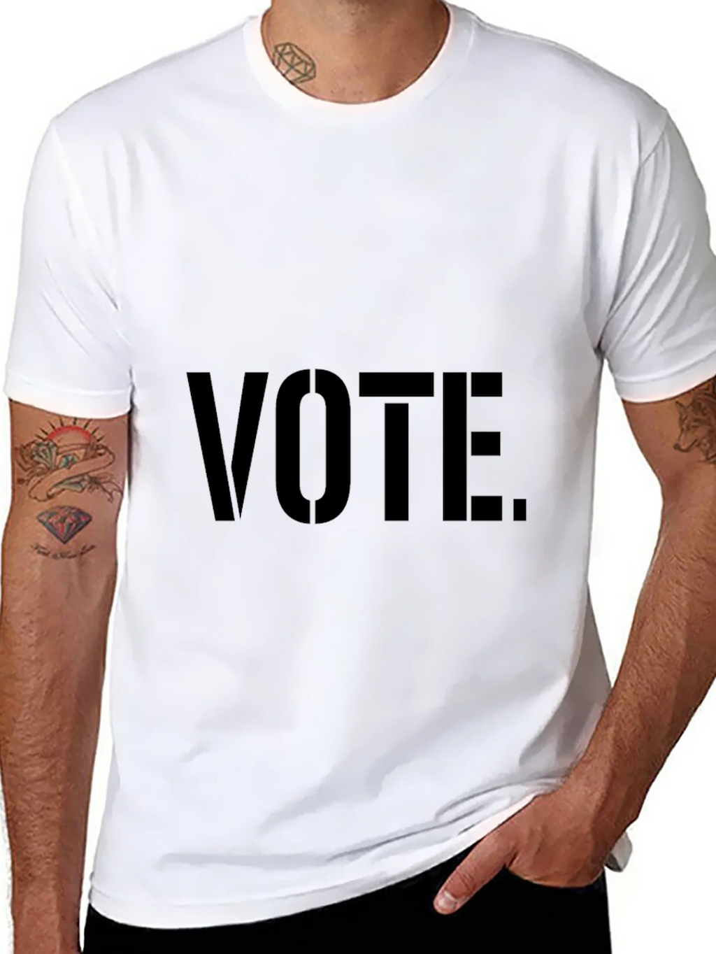Vote Graphic T-Shirt - Black Crew Neck Tee product image 6