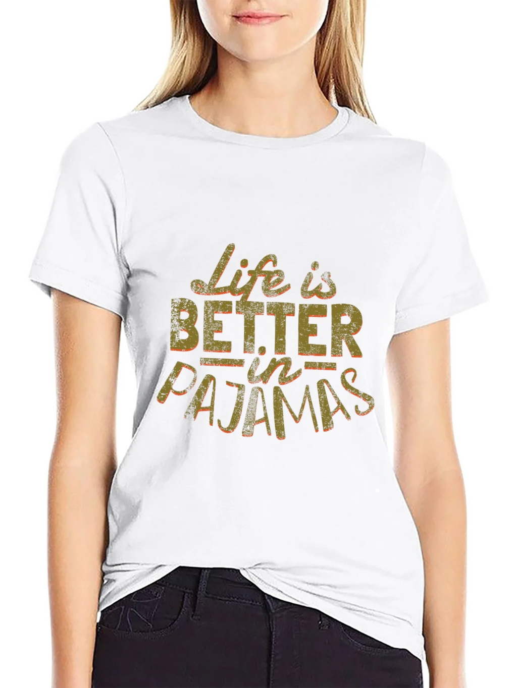 Life is Better in Pajamas Black Graphic Tee product image 6